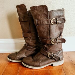 Brown Buckle Boots - SOLD